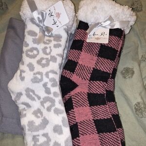 Cozy Socks - Pink and Gray